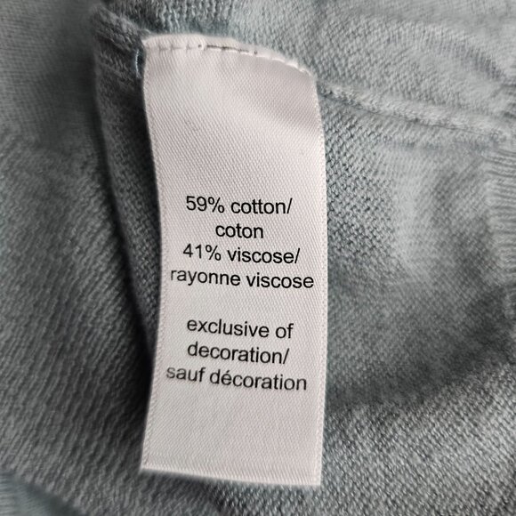 Maurices Medium Lace Open Back V-Neck Long Sleeve Top Shirt Blue Gray - Picture 7 of 7